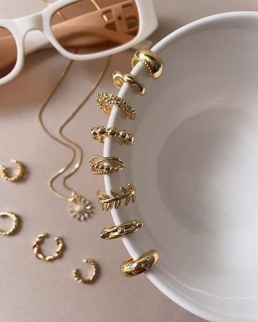 “Twinkle with every step ✨ Our delicate necklaces, chic rings, and pretty earrings are made to shine with your glow.”