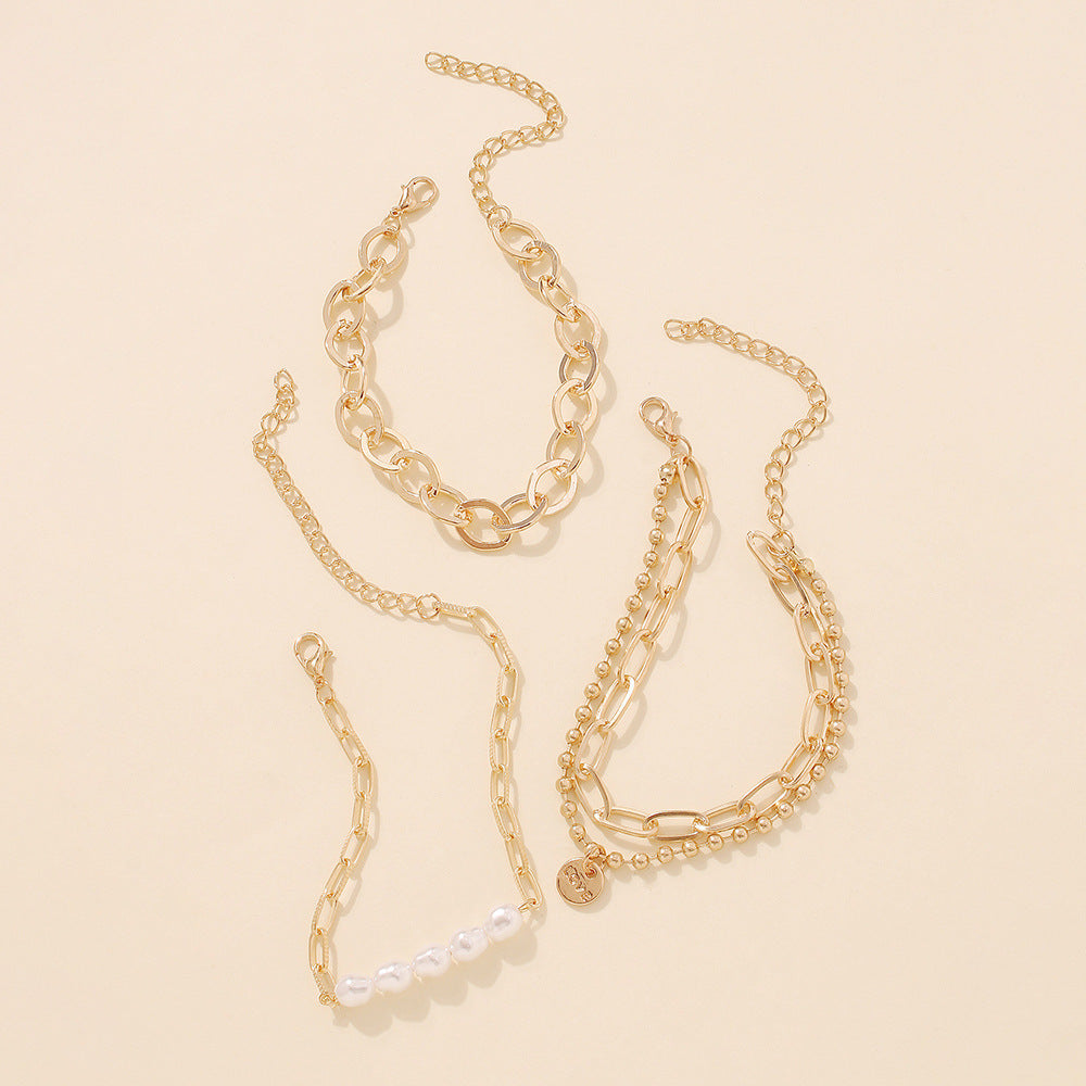 Geometric pearl bracelets