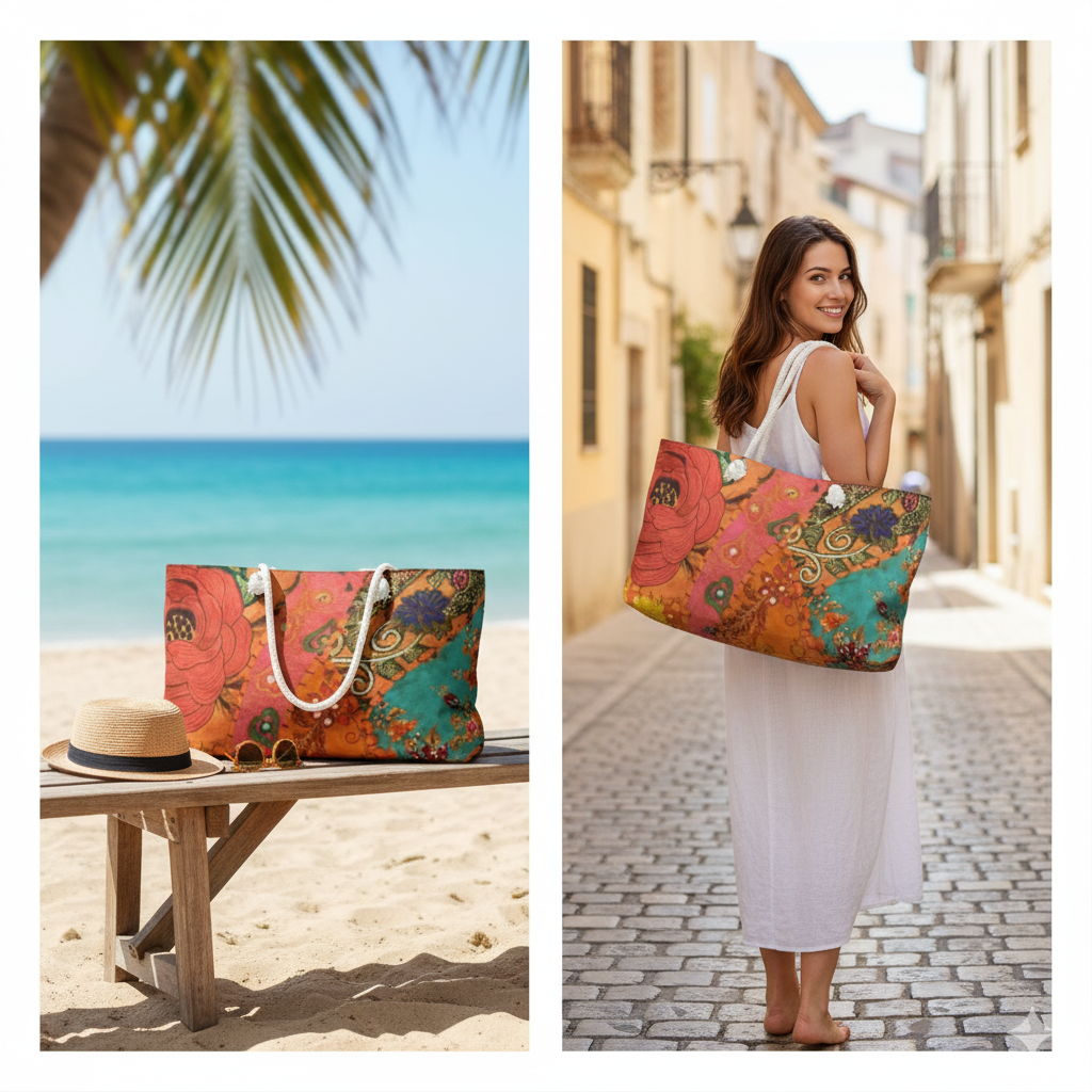 Boho colorfully aesthetic travel/weekend bag