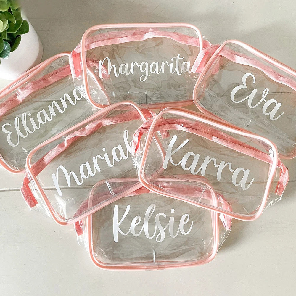 Cosmetics Bag Pvc Portable Travel Zipper Bag Can Be Printed Logo