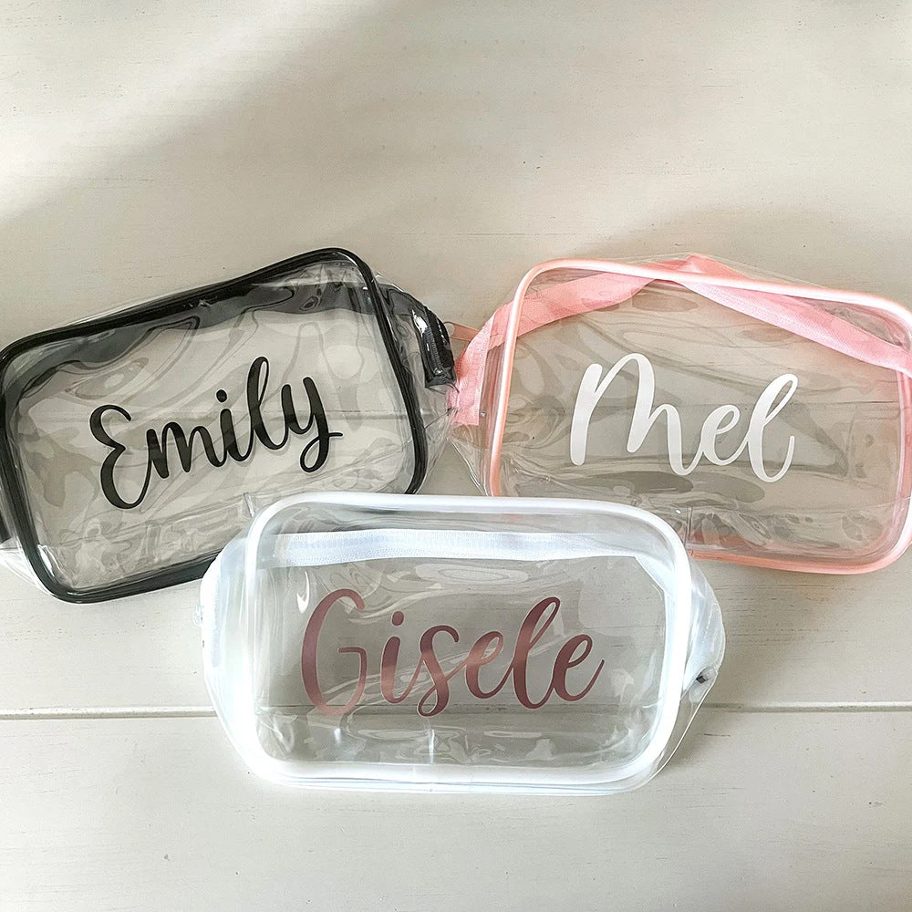 Cosmetics Bag Pvc Portable Travel Zipper Bag Can Be Printed Logo