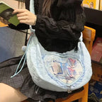 Pink pleated heart bag