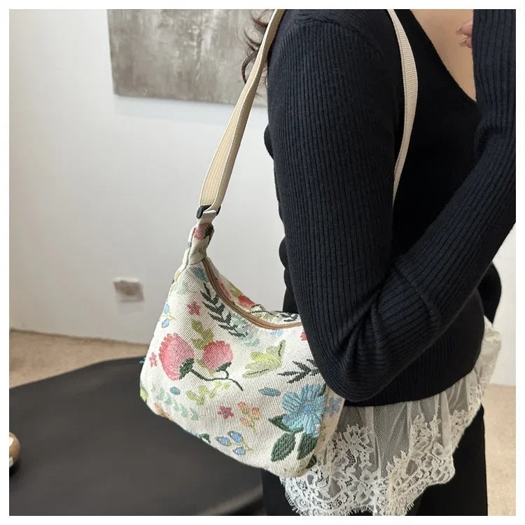 Vintage print shoulder bag