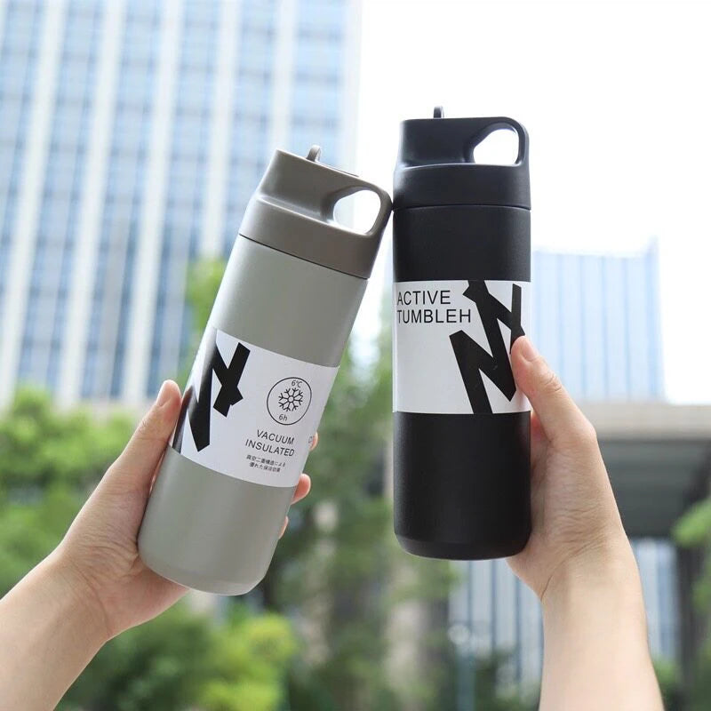 550ML Thermos Bottle Portable Tumbler Vacuum Flasks Stainless Steel Insulated Cup Outdoor Sports Water Bottle Travel Thermal Mug