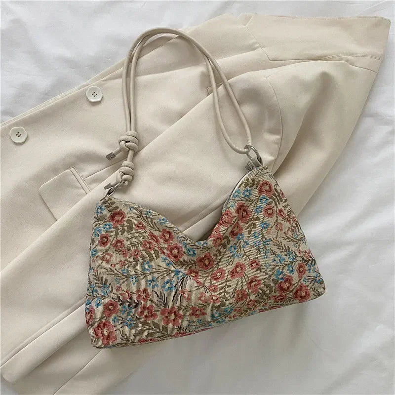 Vintage print shoulder bag