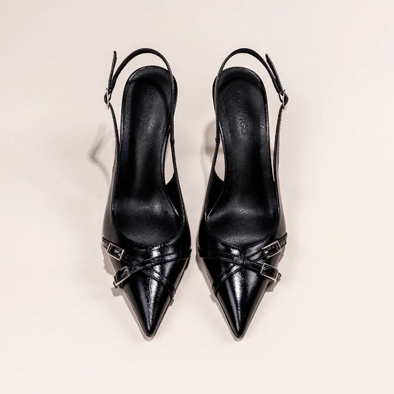 Pointed-Toe Buckle Pumps