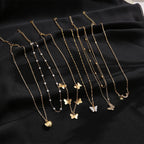 Women zircon necklaces 11 PCs set