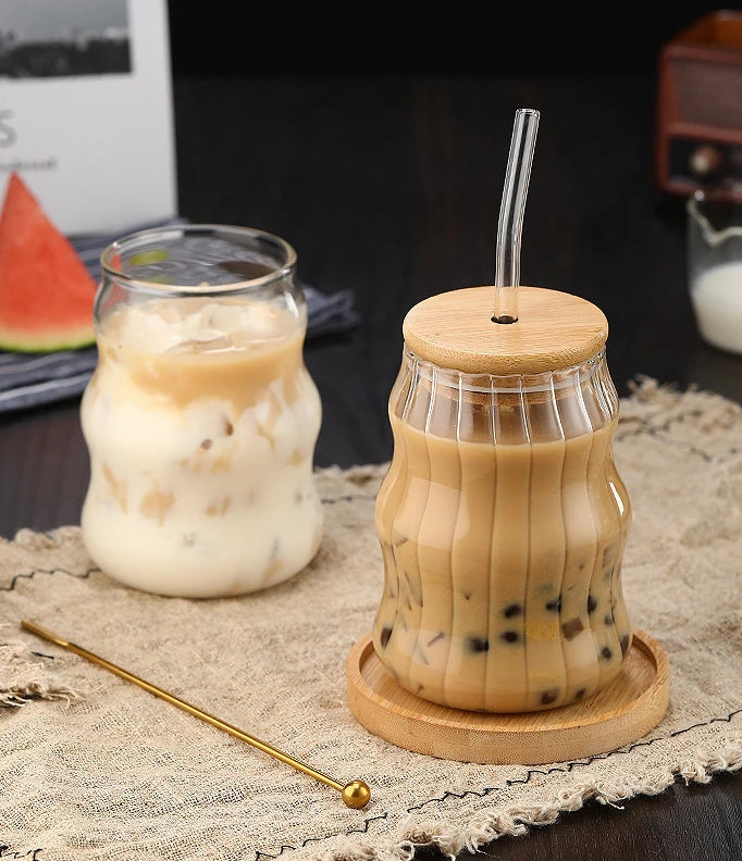 stripe glass tumbler