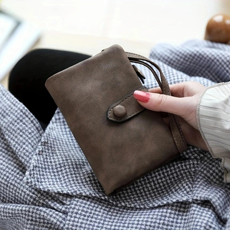 Frosted leather mini wallet