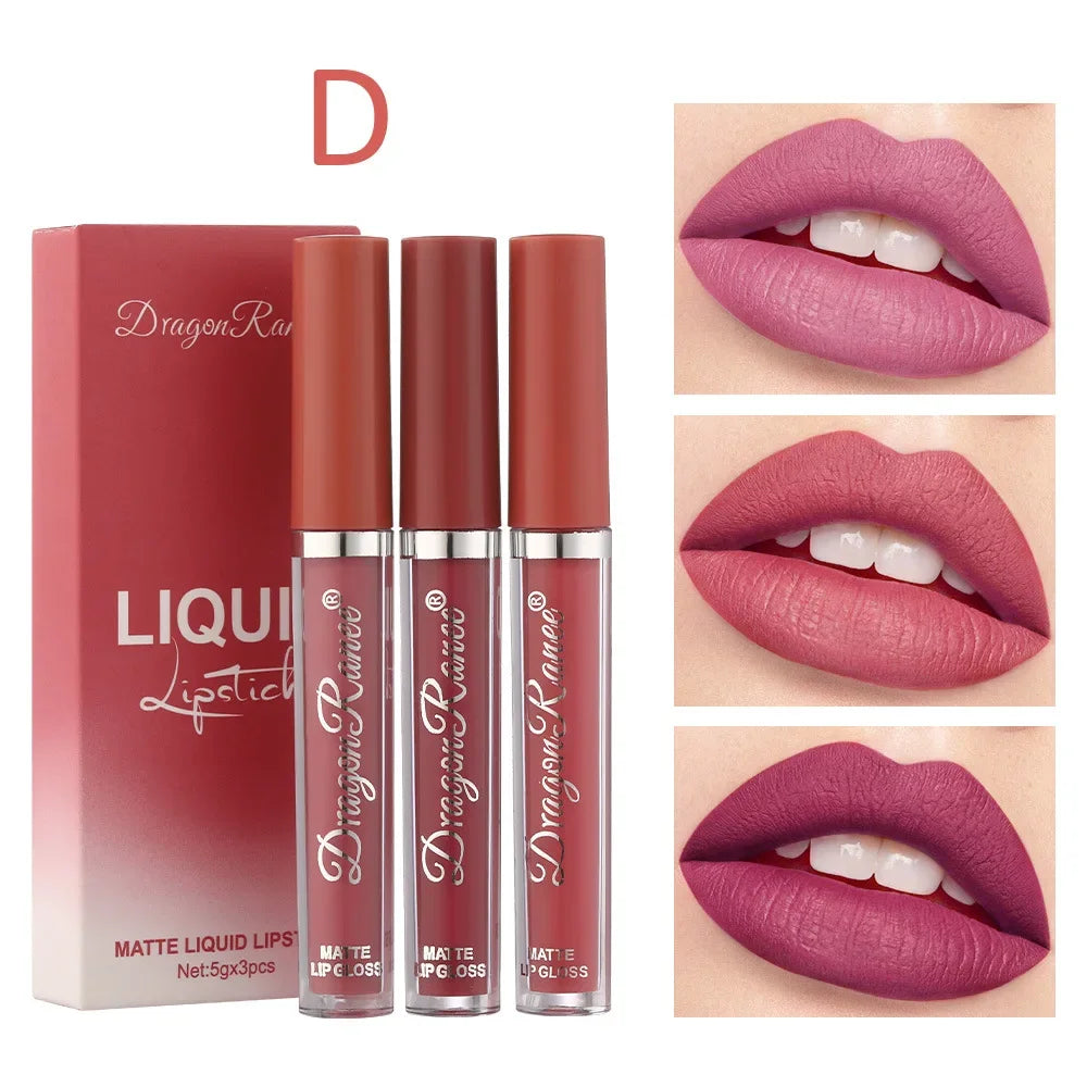 3 PCS Liquid Lipsticks Set Long Lasting