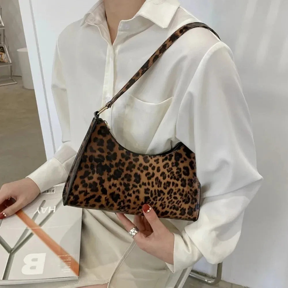 leather leopard bag