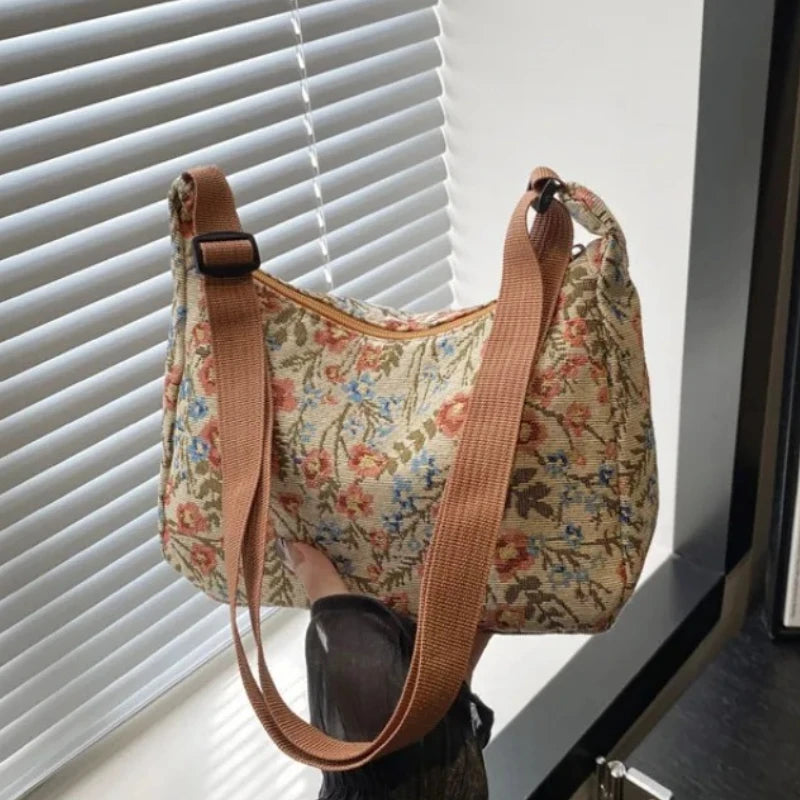 Vintage print shoulder bag