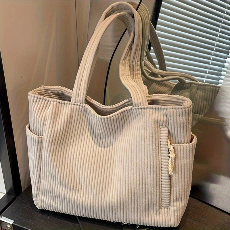 Casual Corduroy Handbag