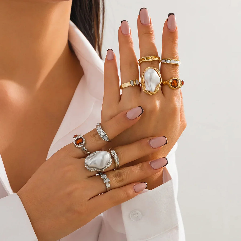 Crystal golden rings