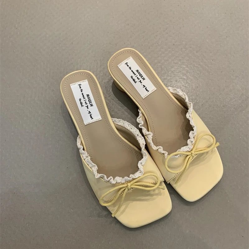 Butterfly Knot Lace slippers