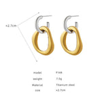 Geometric Contrast Color Splicing Earrings