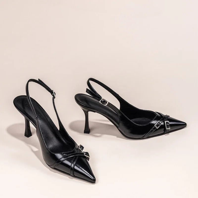 Pointed-Toe Buckle Pumps
