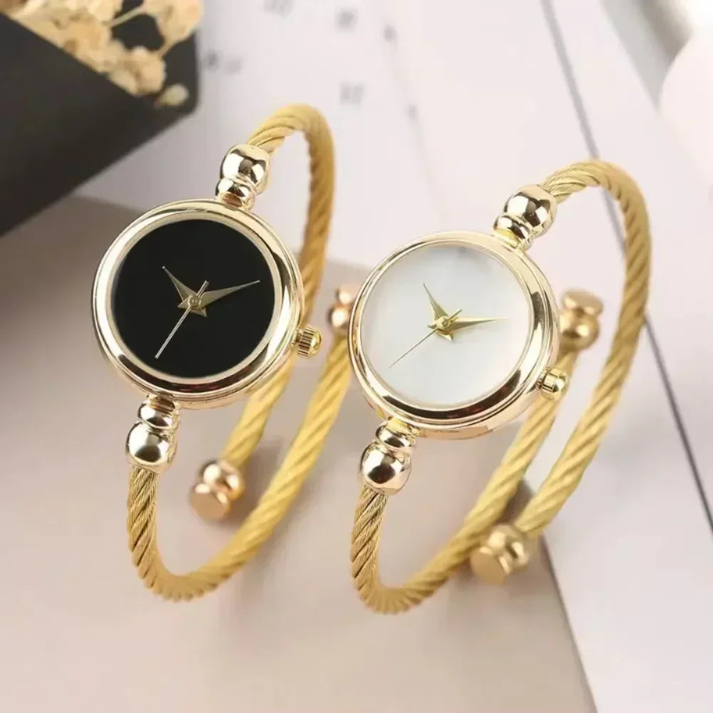 Golden bangle watch