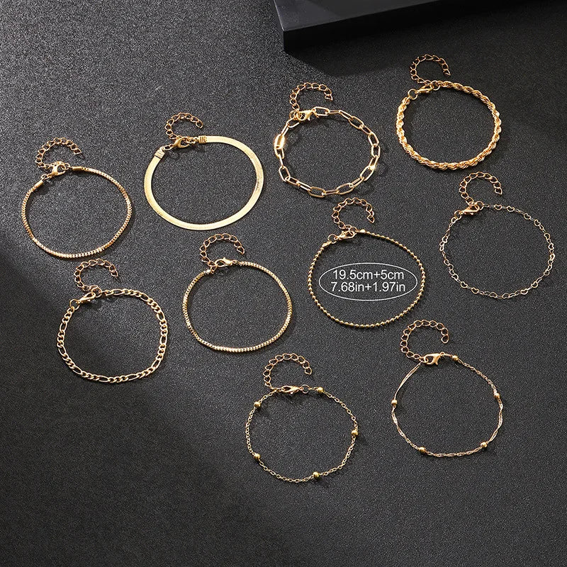10 PCs vintage style braclets