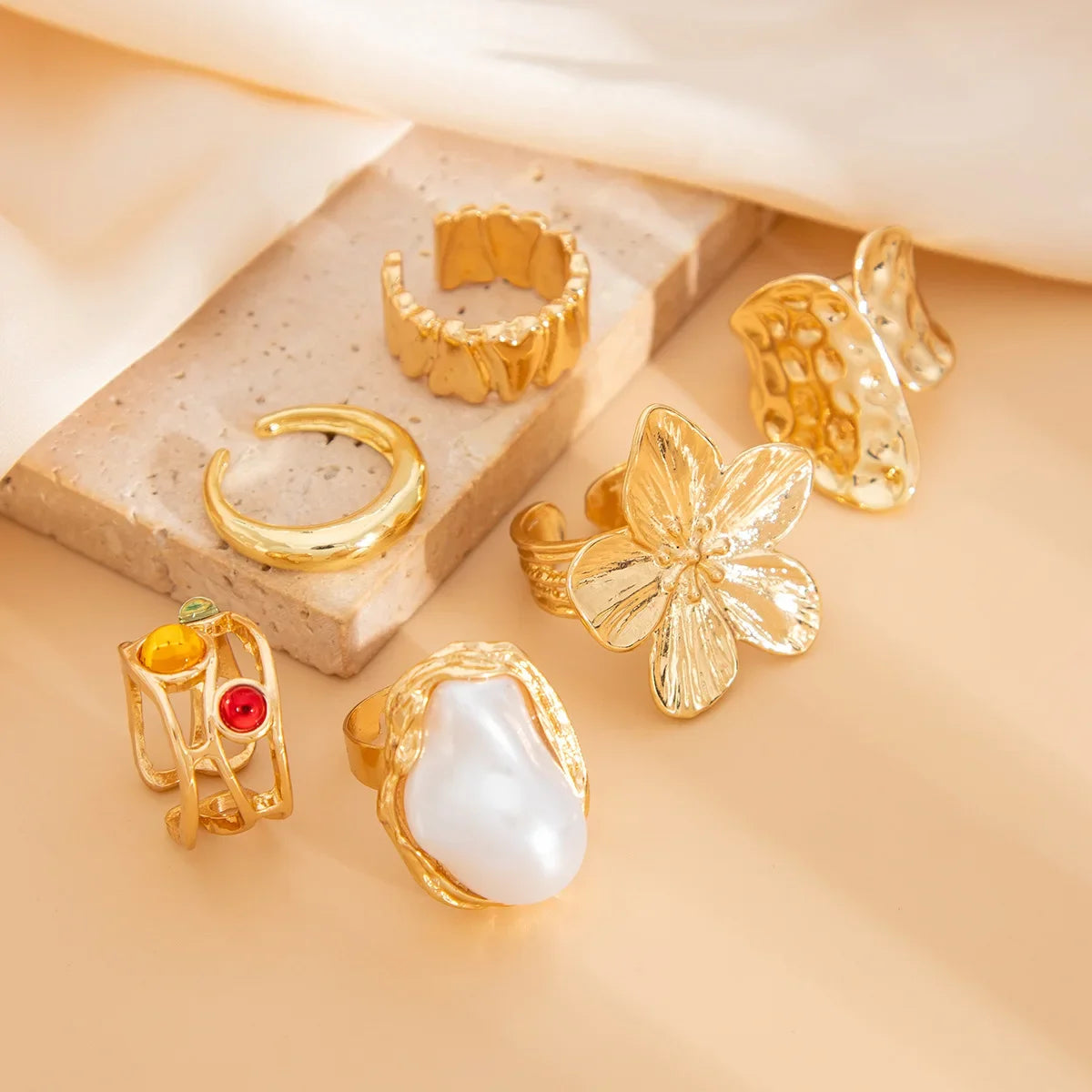 Crystal golden rings