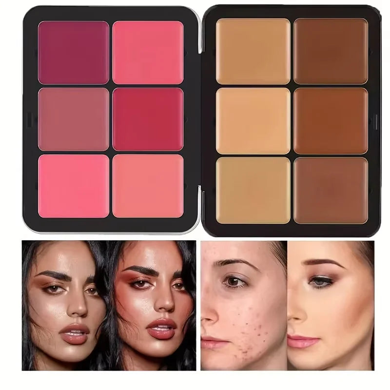 Matte & Cream Face Palette: Conceal, Contour, Blush