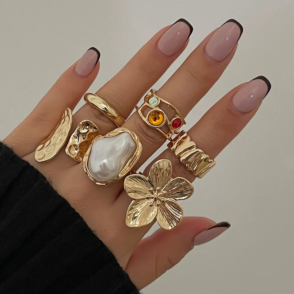 Crystal golden rings