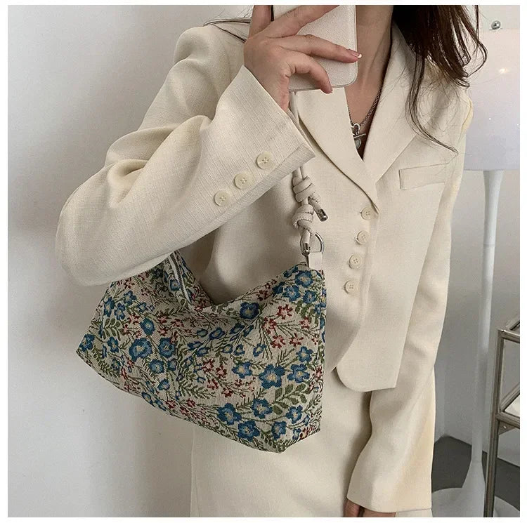 Vintage print shoulder bag