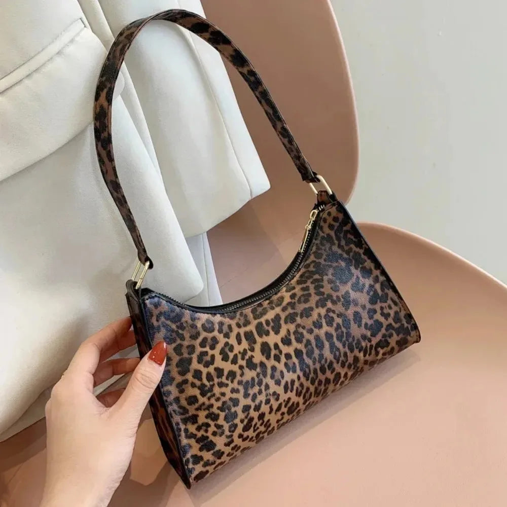 leather leopard bag