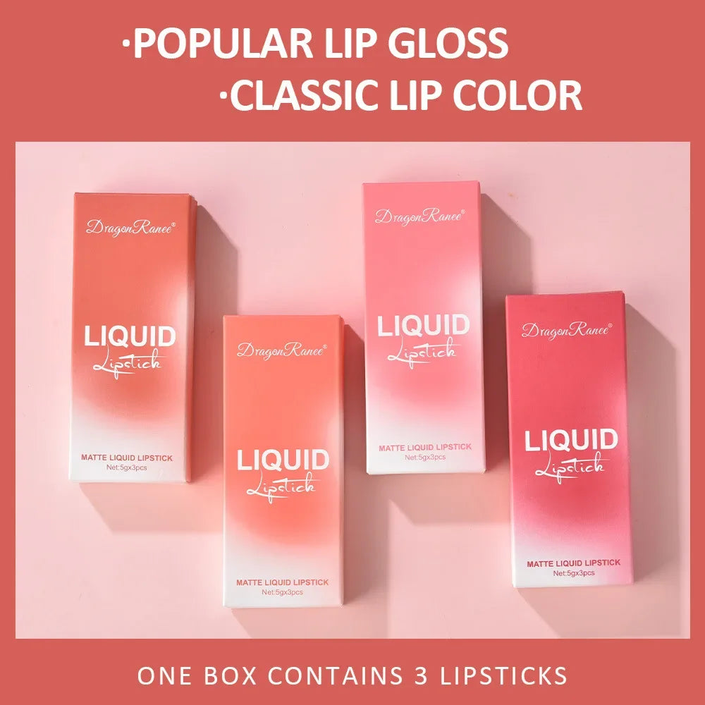 3 PCS Liquid Lipsticks Set Long Lasting