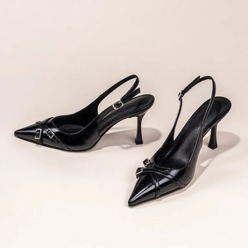 Pointed-Toe Buckle Pumps