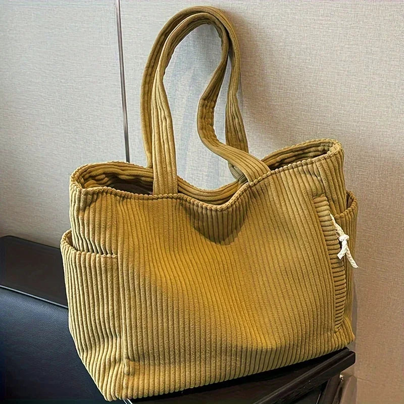 Casual Corduroy Handbag