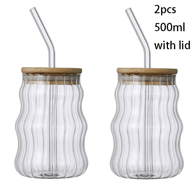 stripe glass tumbler