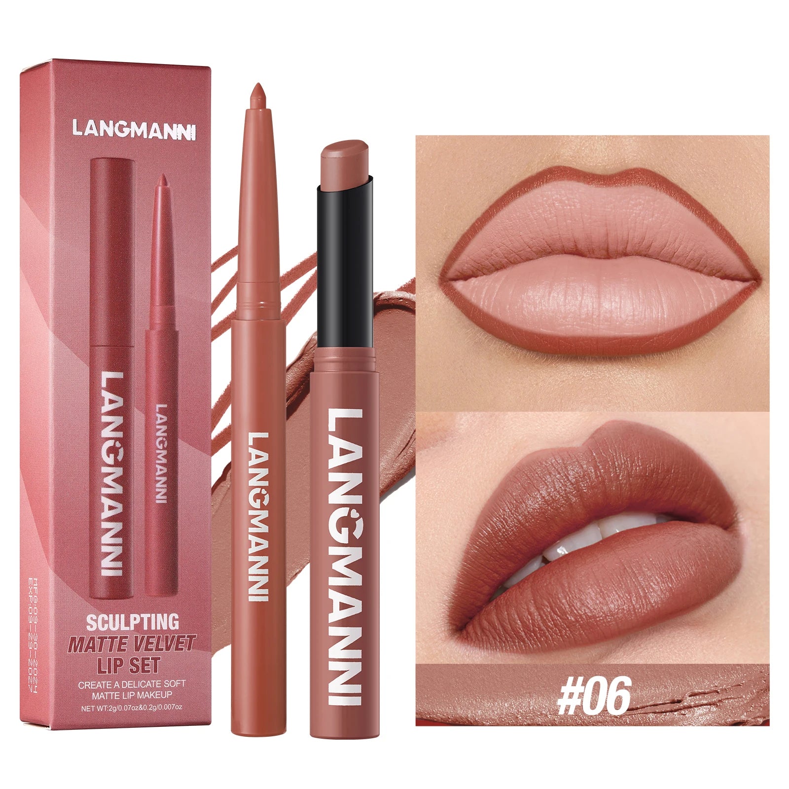 waterproof lip-liner+lipstick