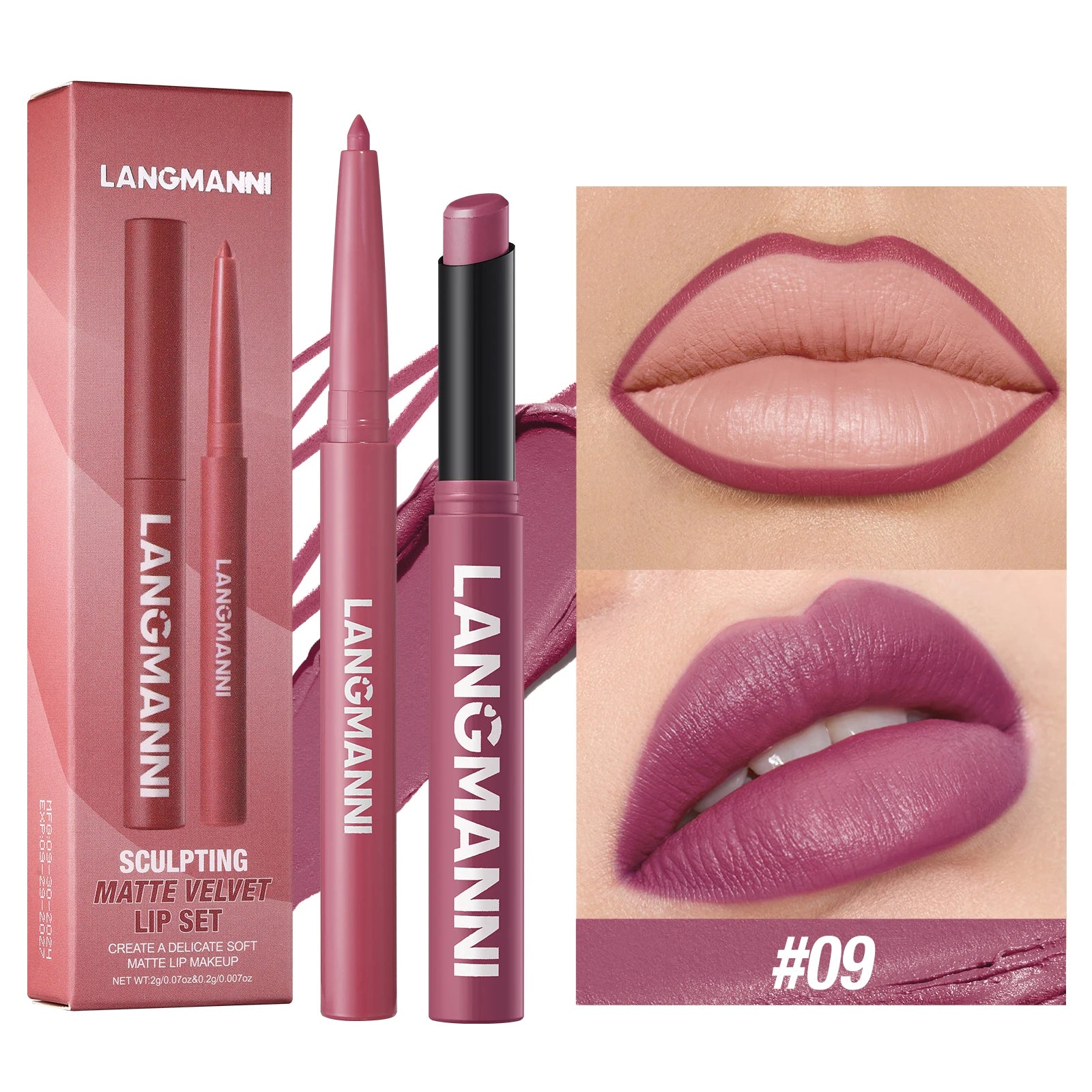 waterproof lip-liner+lipstick