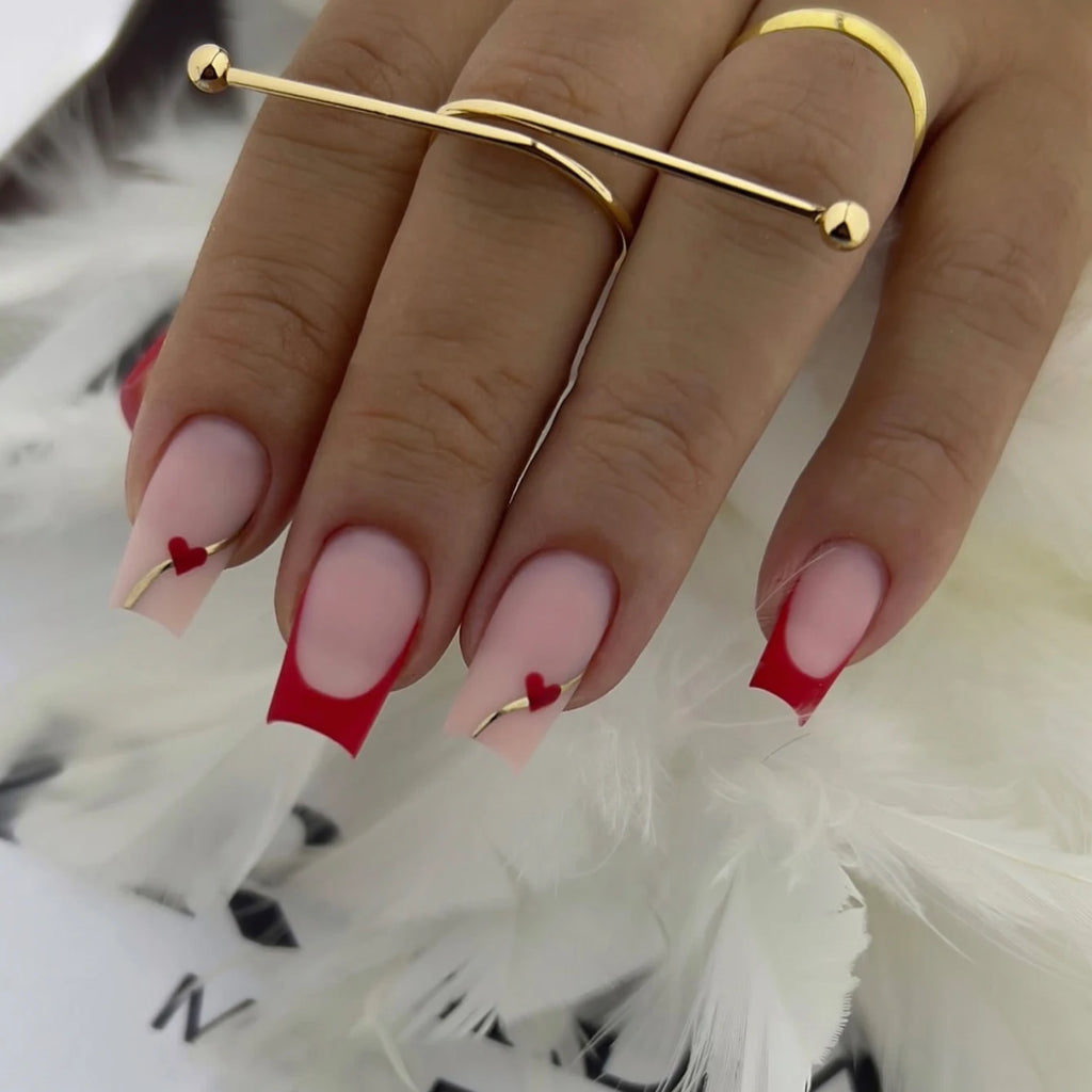French heart nails