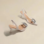 comfortable crystal Transparent heels