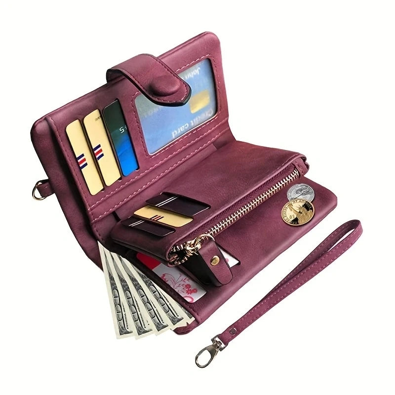 Frosted leather mini wallet