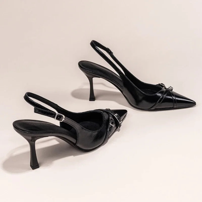 Pointed-Toe Buckle Pumps