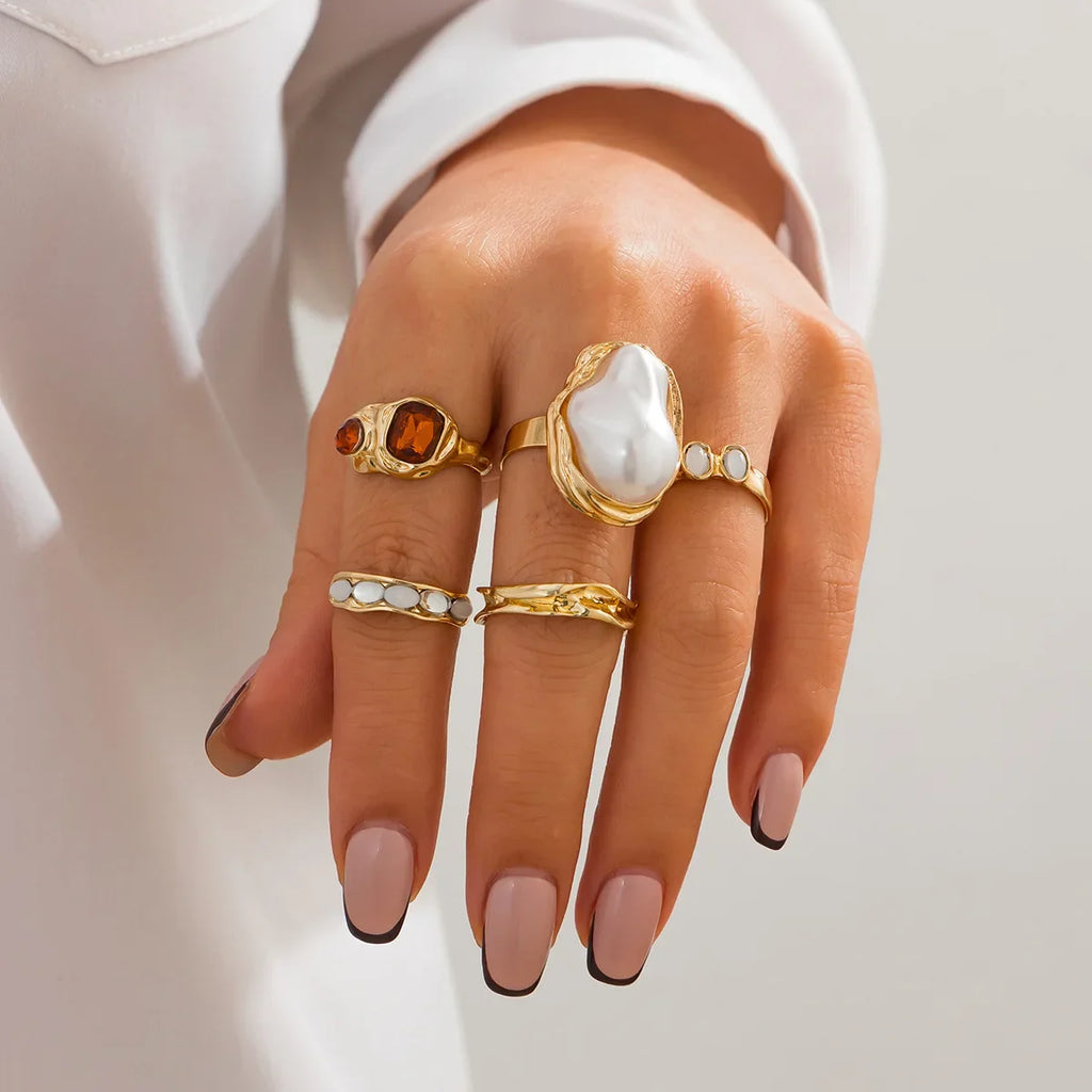 Crystal golden rings