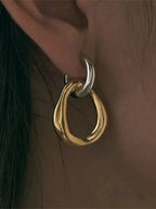 Geometric Contrast Color Splicing Earrings