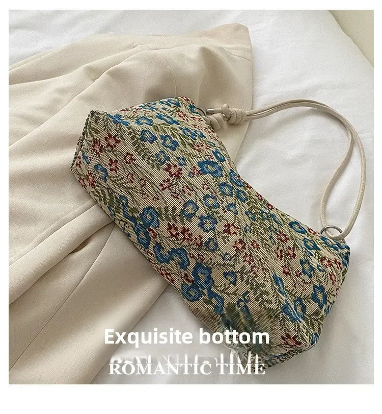 Vintage print shoulder bag