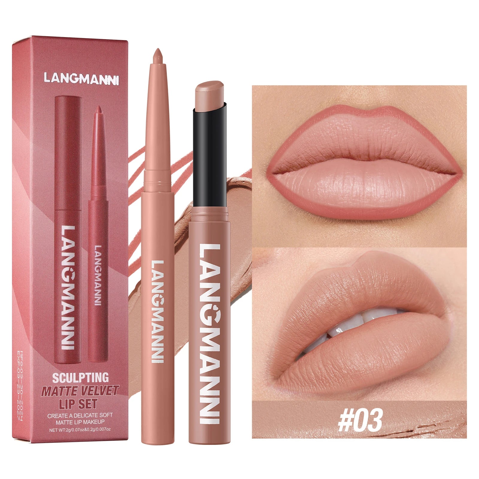 waterproof lip-liner+lipstick