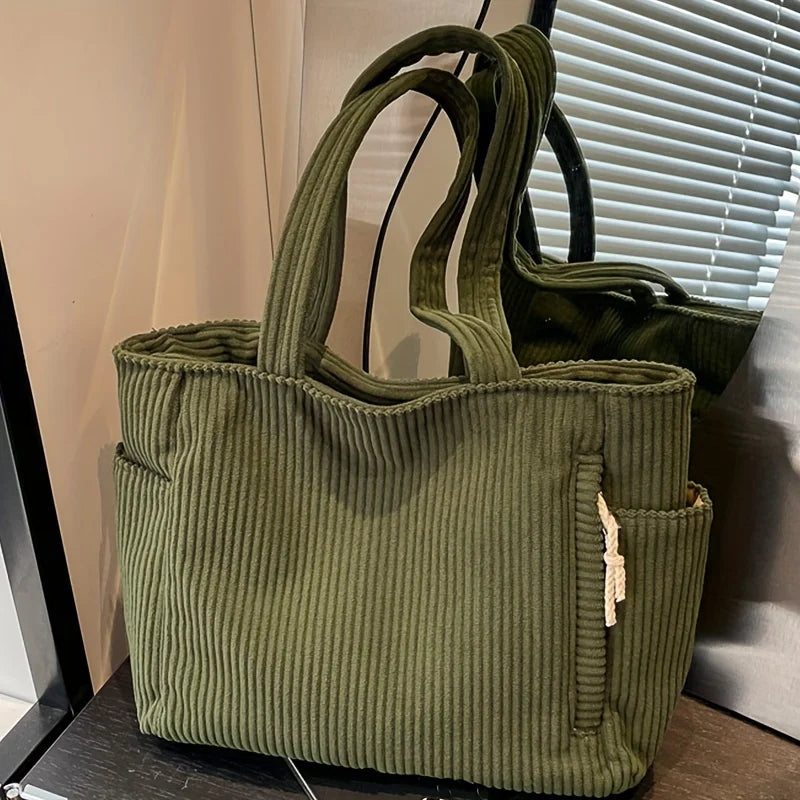 Casual Corduroy Handbag