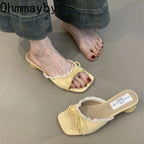 Butterfly Knot Lace slippers