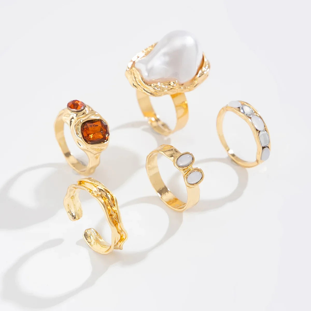 Crystal golden rings
