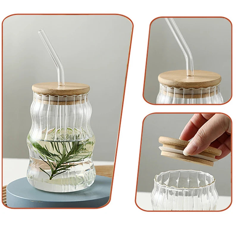 stripe glass tumbler