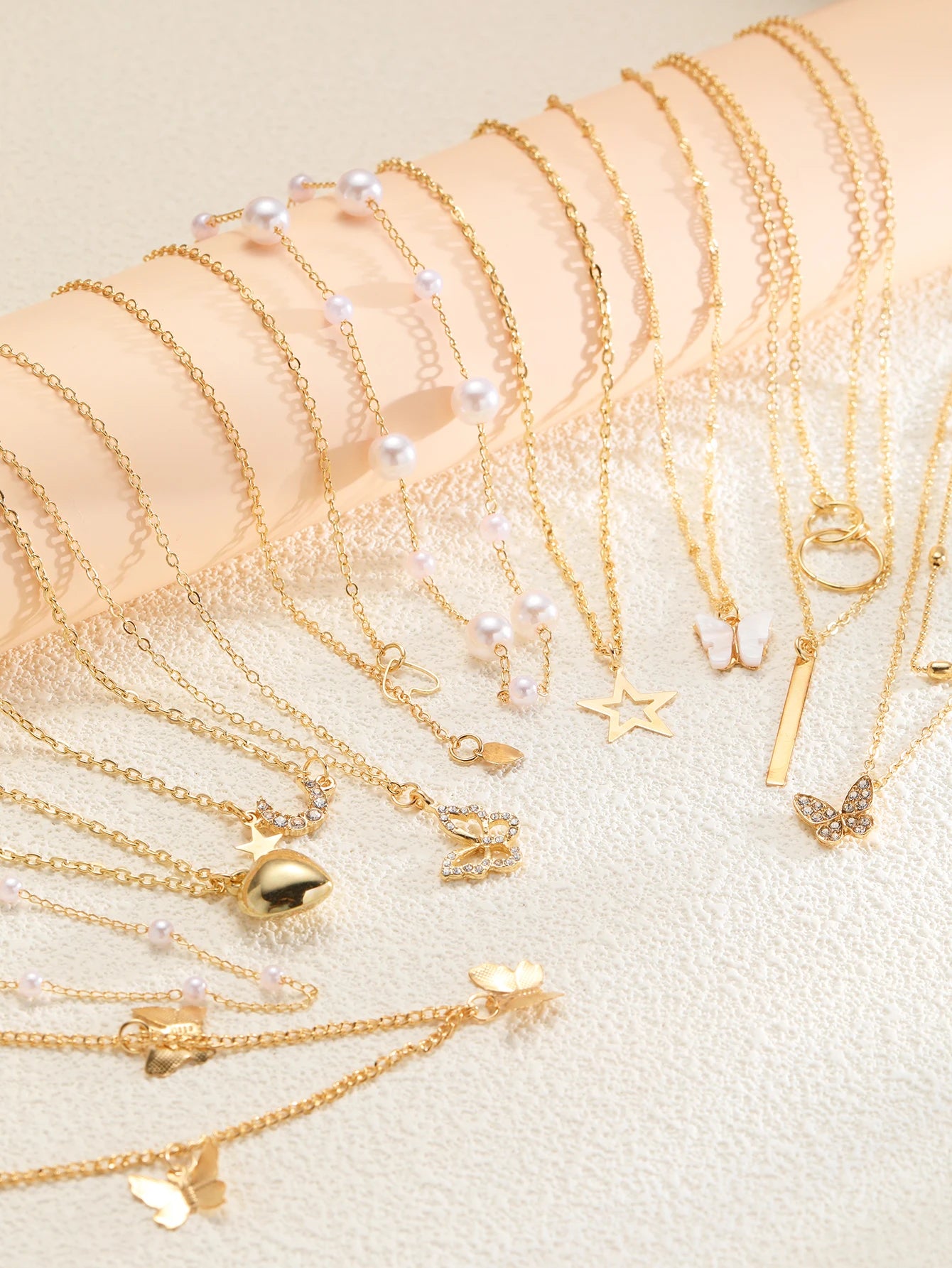 Women zircon necklaces 11 PCs set