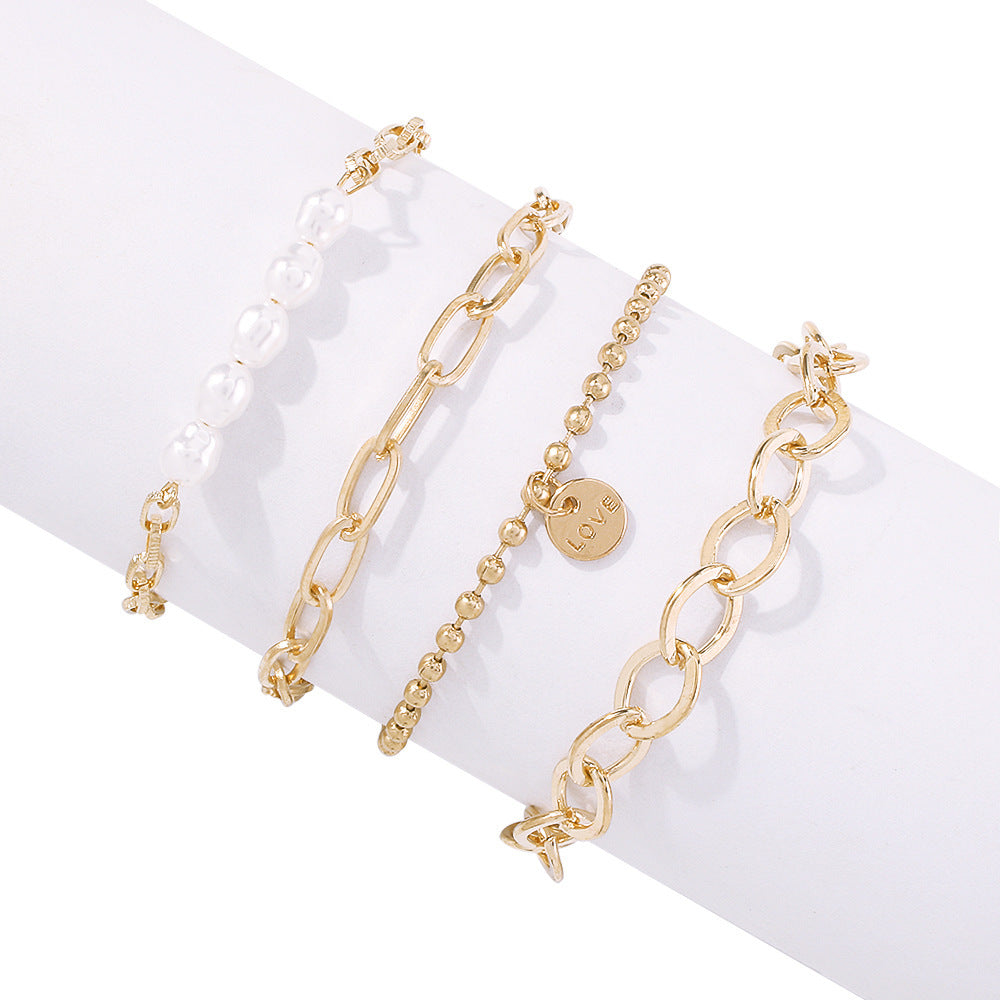 Geometric pearl bracelets