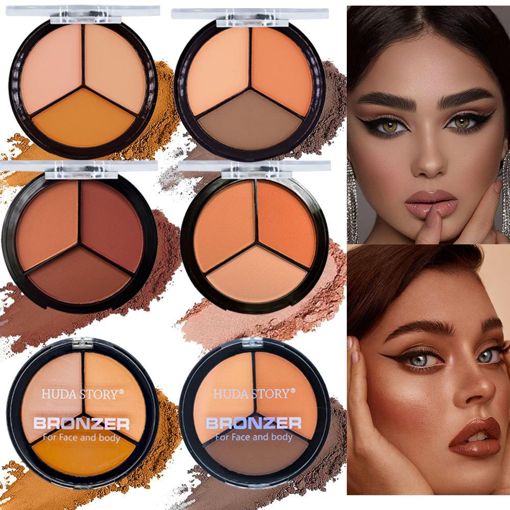 Tri-Color Concealer, 3 IN 1 Color Correcting Concealer Cream with Brush, Face Cream for Contour &amp; Highlight, Conceals Dark Circles Blemish, Moisturizing &amp; Long Lasting